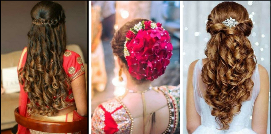 Half Up and Hlaf Down Bridal Hairstyle - Latest Indian Bridal Wedding  Hairstyles Trends (4) - StylesGap.com
