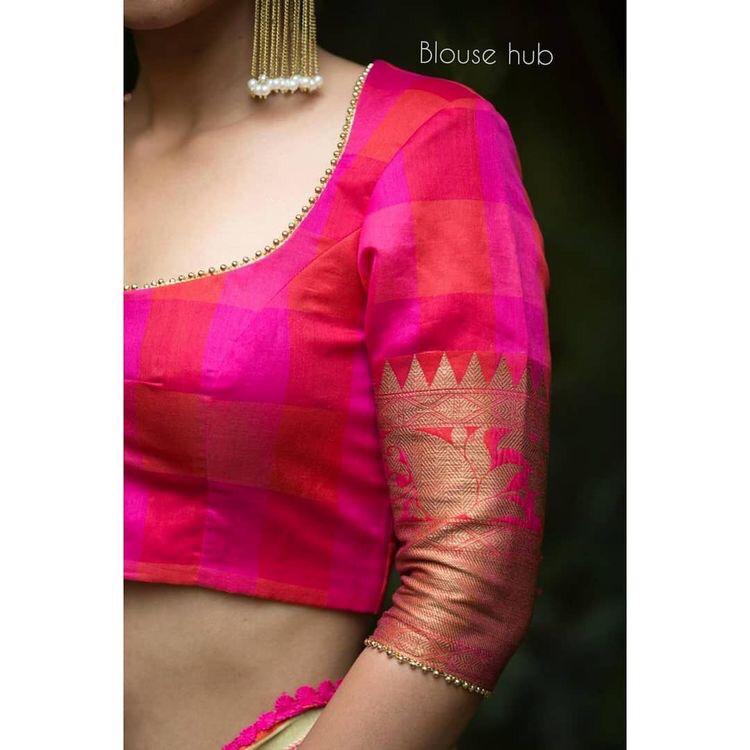 Simple Silk Saree Blouse Design