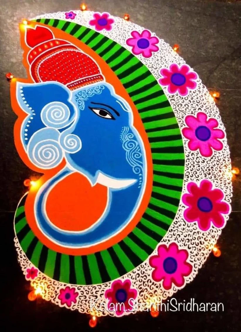 ganesh rangoli designs for diwali