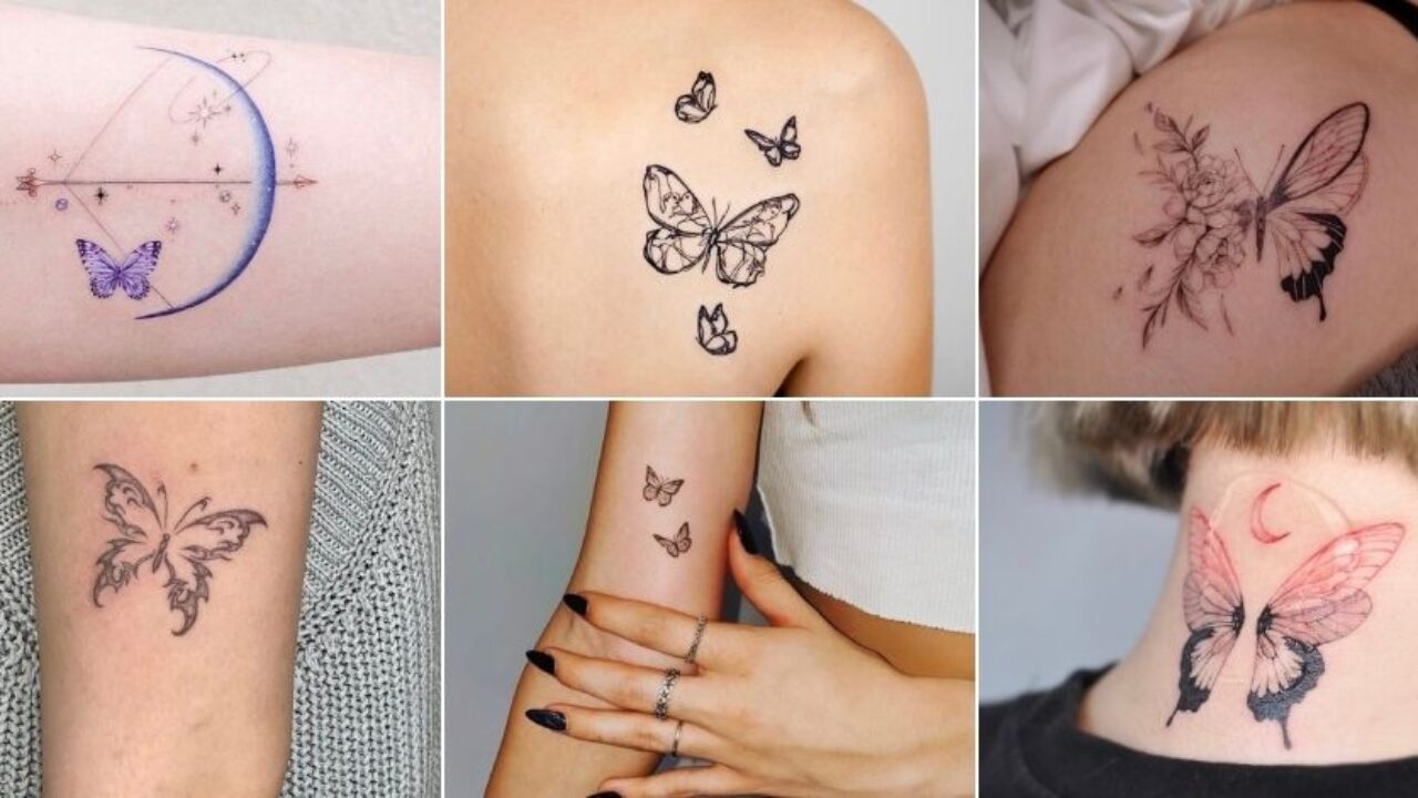 Max Color Ink  A sweet and simple pair of butterfly tattoos by Natalia   These delicate choices are subtle and dainty so that you can place it  anywhere on your body