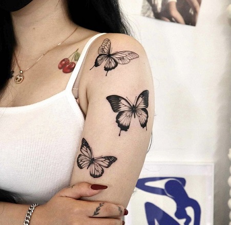 Butterfly Tattoo On Full Hand