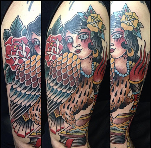 american traditional tattoo in arm