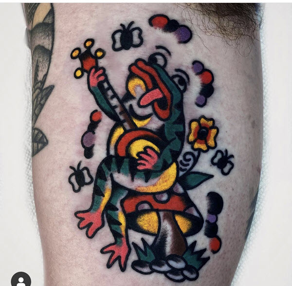 frog american traditional tattoo designs
