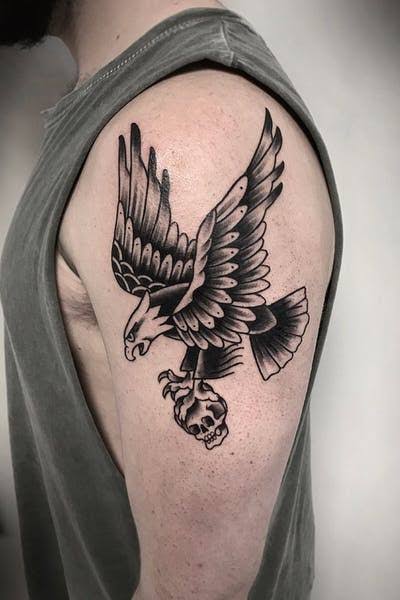 Eagle forearm tattoo design