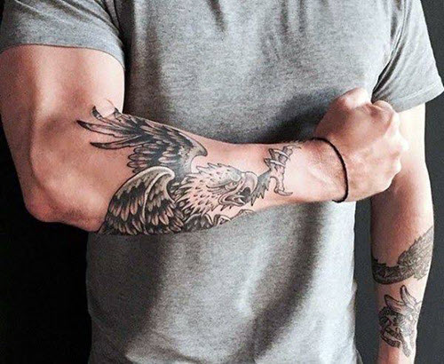 Eagle forearm tattoo