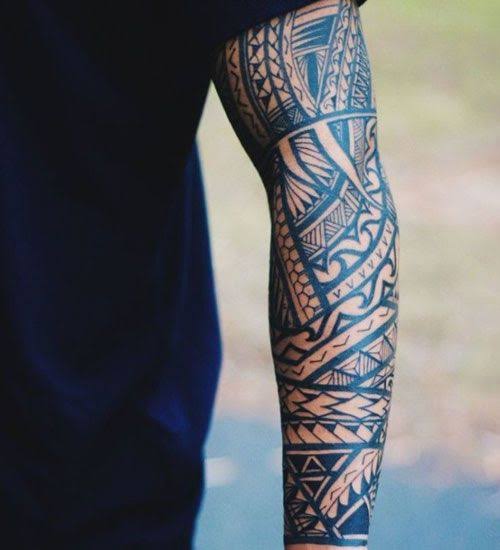 tribal full forearm tattoo