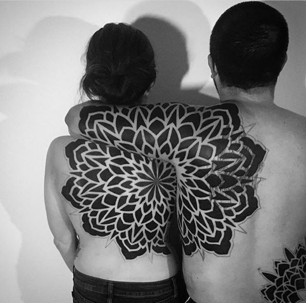 couple tattoo on shoulder