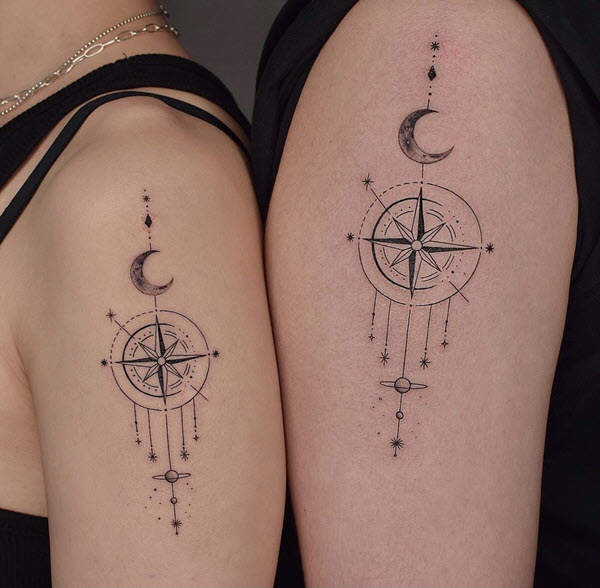 minimal couple tattoo